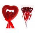 Сердце сувенирное на палочке блёстка d=2,5 см, красный 847177