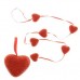Сердце сувенирное гирлянда блёстка d=3 см (6 сердец), красный